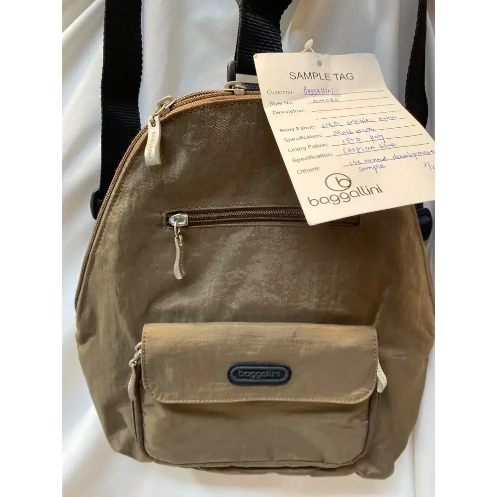 Baggallini Backpack Bag Brown Nylon DEVELOPMENT SAMPLE